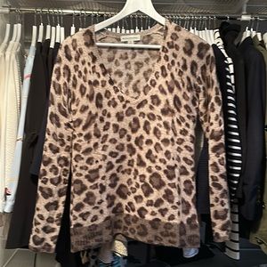Animal Print White + Warren Cashmere Sweater